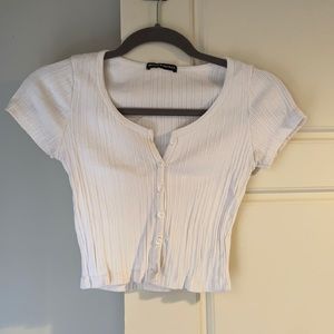 Brandy Melville button up cropped top